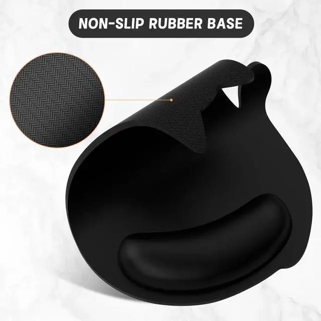 Alt view image 10 of 14 - Ergonomic Mouse Pad with Wrist Rest, Cute Cat Memory Foam Padded Pain Relief Non-Slip Wrist Support Mouse Mat for Gaming Work Computer Laptop, Funny Office Supplies Desk Accessory, Jet Black