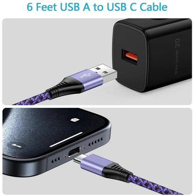 Alt view image 13 of 14 - for iPhone 16e 17e 17 Pro Max Air, 6FT Fast USB Type C Cable Phone Charger Charging Cord for iPhone 16e, 16, 16 Pro Max, 16 Pro, 16 Plus, 15, 15 Pro Max Plus, LG Stylo 4, Car Carplay Power Cord Wire