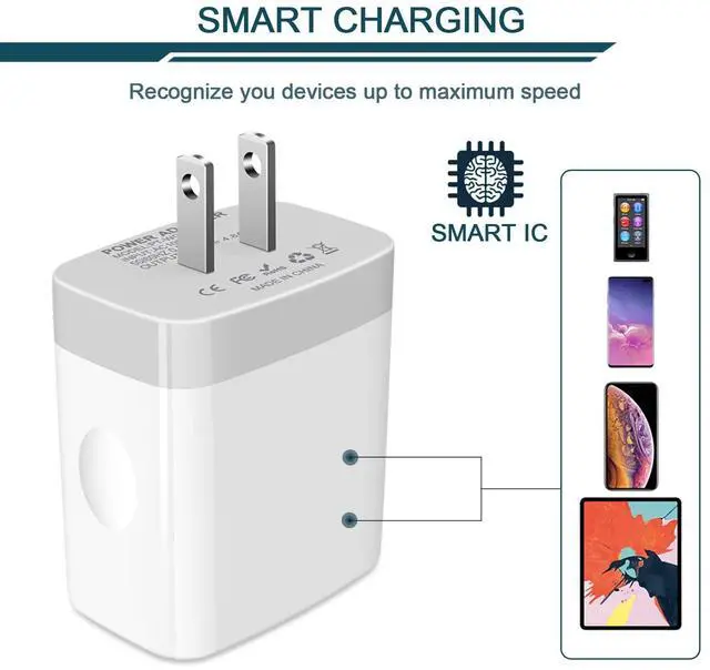 Alt view image 9 of 12 - USB Charger Cube, Wall Charger Plug, 4.8A 4-Muti Port USB Adapter Power Plug Charging Station Box Base Replacement for iPhone 15 14 13 12 16 Pro Max/X/17, iPad Samsung Phones Charging Block
