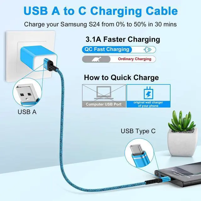Alt view image 9 of 14 - Car Carplay Cable for iPhone 17 Pro Max Air 16 15 Pro Max 16e 15 Plus 15, 3 Pack 3ft Type A to USB C Android Samsung S24 Ultra Car Charger Cord Fast Charging for Samsung Galaxy S25 FE A17 A55 A14 5G