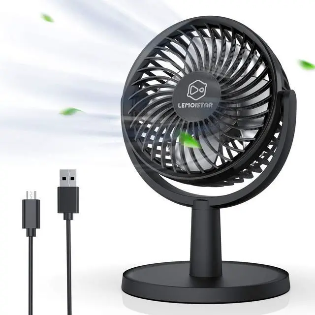 Alt view image 8 of 14 - Mini Desk Fan, USB Powered Desktop Fan with 4 Speeds, Small but Powerful Strong Airflow Work Quiet, 310° Adjustment, Portable Personal Air Circulator Fan for DesktopTable Office Bedroom-Black