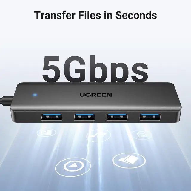 Alt view image 10 of 14 - USB 3.0 Hub, 4 Ports USB A Splitter Ultra-Slim USB Expander for Mouse, Keyboard, Flash Drive, U Disk, Printer Compatible with Laptop, Desktop PC, Xbox, PS5, and More