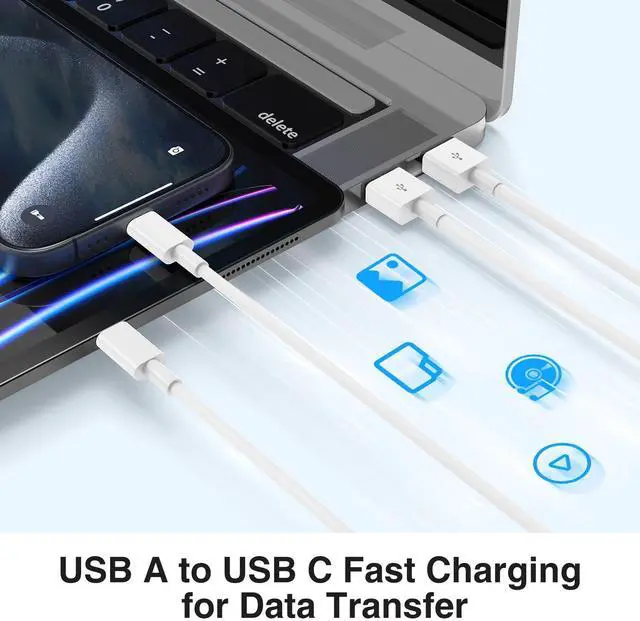 Alt view image 13 of 14 - Car Carplay Cable for Apple iPhone 17 Pro Max/17 Air/16 Plus/15, 2Pack 3ft USB A to USB C Carplay Charger Cable Cord for iPad Pro 12.9/11 inch/iPad Air 5th/ipad Mini 6th Gen iPad Type C Charging Cable