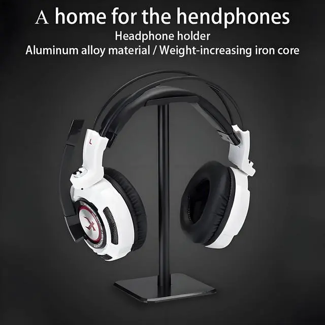 Alt view image 10 of 14 - Headphone Stand, Universal Aluminum Metal Holder for AirPods Max, HyperX Cloud II, Xbox One, Turtle Beach, Sennheiser, Sony, Bose, Beats PC Gaming Headset Display & Bluetooth Headphones (Black)
