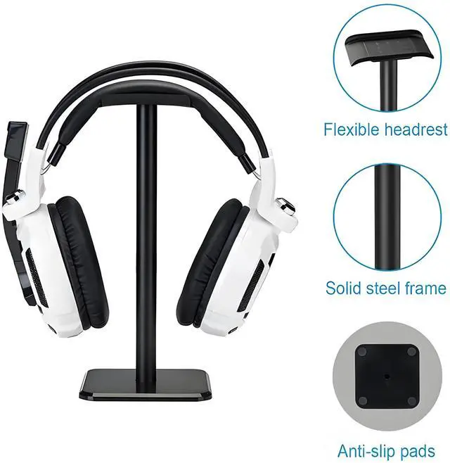 Alt view image 11 of 14 - Headphone Stand, Universal Aluminum Metal Holder for AirPods Max, HyperX Cloud II, Xbox One, Turtle Beach, Sennheiser, Sony, Bose, Beats PC Gaming Headset Display & Bluetooth Headphones (Black)