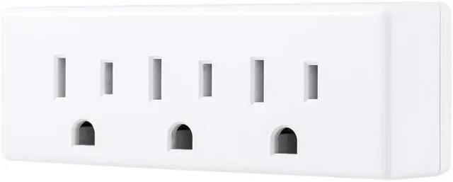 Alt view image 7 of 10 - 3-Outlet Extender Wall Tap, Grounded Adapter Plug, Indoor Rated, 3-Prong, Perfect for Travel, UL Listed, White, 52203