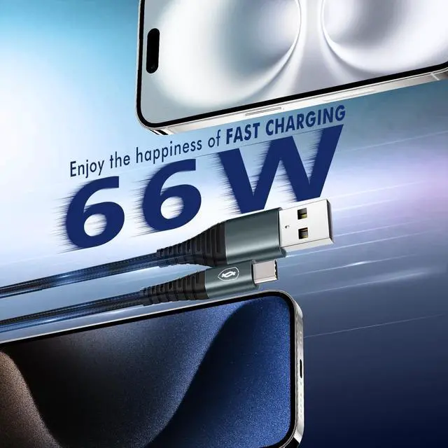 Alt view image 11 of 14 - USB C Charger Cable Fast Charging, Coiled USB A to USB C Cable for Car, 2Pack 3FT Braided Type C Cord Compatible with iPhone 15 Pro Max Samsung Galaxy S10 / S10+ / Note 9, 8 LG V30 and More, Black