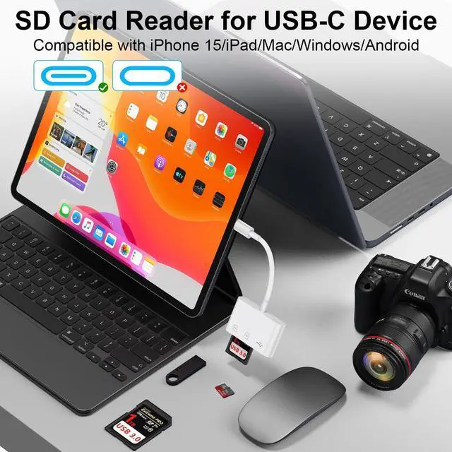 Alt view image 13 of 14 - USB C SD Card Reader for Samsung Galaxy S25 S24 FE Ultra S23 S22 S21,High Speed Type C Micro SD Memory Card Reader USBC to SD Card Reader Adapter for Google Pixel 9 Pro 8 7, iPhone 16 15 Pro Max/Plus