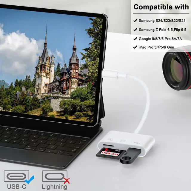 Alt view image 14 of 14 - USB C SD Card Reader for Samsung Galaxy S25 S24 FE Ultra S23 S22 S21,High Speed Type C Micro SD Memory Card Reader USBC to SD Card Reader Adapter for Google Pixel 9 Pro 8 7, iPhone 16 15 Pro Max/Plus