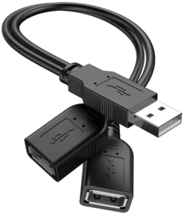 Alt view image 8 of 14 - 2026 Upgraded USB 2.0 A Male to 2 Dual USB Female Jack Y Splitter Hub Power Cord Extension Adapter Cable (Not Supporting CarPlay and Android Auto)