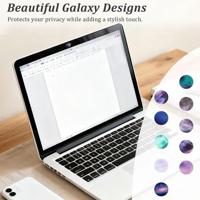 Alt view image 12 of 14 - Camera Cover Slide (10-Pack) Ultra-Thin Colorful Privacy Webcam Stickers for MacBook, iPad, Laptop & Tablet 0.7mm Slim Protector