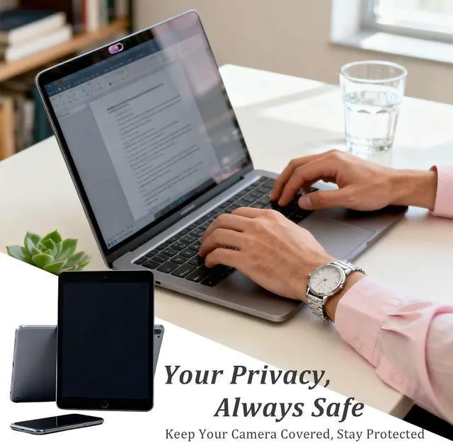 Alt view image 13 of 14 - Camera Cover Slide (10-Pack) Ultra-Thin Colorful Privacy Webcam Stickers for MacBook, iPad, Laptop & Tablet 0.7mm Slim Protector