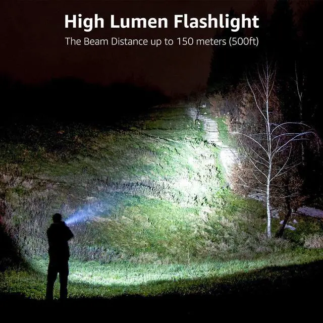 Alt view image 9 of 13 - LED Flashlights High Lumens, Small Flashlight, Waterproof, Adjustable Focus Flash Light for Outdoor, Emergency, AAA Batteries Included, Tactical & Camping Accessories