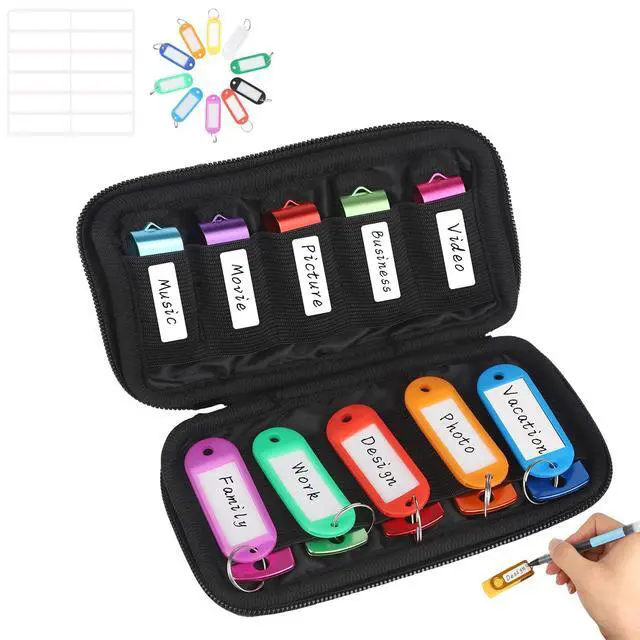Alt view image 7 of 12 - USB Flash Drive Case Soft Material Thumb Drive Holder case, USB Drive Holder Organizer, Portable Electronic Accessories Bag for USB Memory Stick with 10 Slots