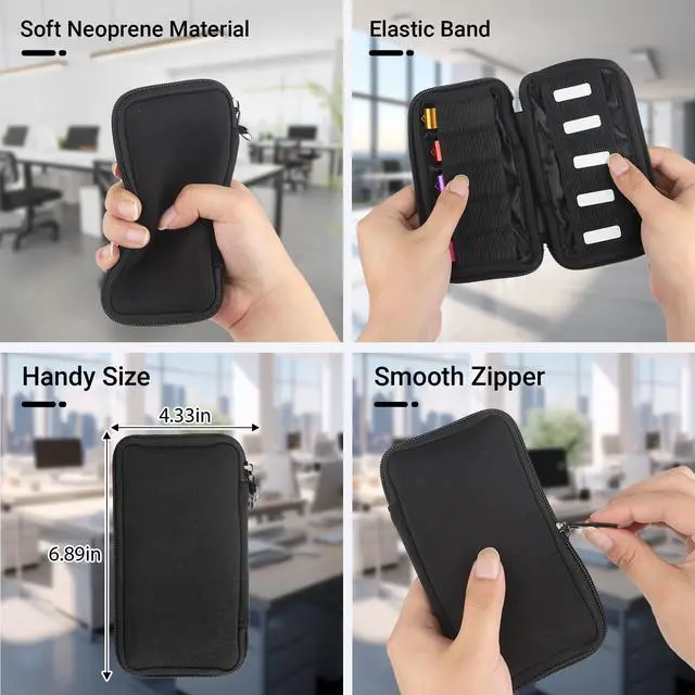 Alt view image 11 of 12 - USB Flash Drive Case Soft Material Thumb Drive Holder case, USB Drive Holder Organizer, Portable Electronic Accessories Bag for USB Memory Stick with 10 Slots