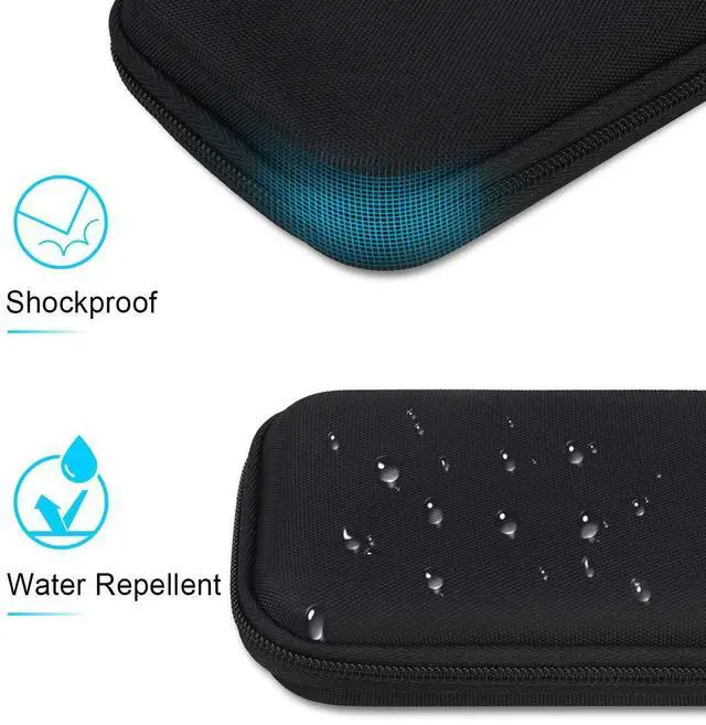Alt view image 9 of 14 - Hard Carrying Case for Samsung T7 Shield/Samsung T7 / Touch Portable Solid State Drives 500GB 1TB 2TB 4TB USB 3.2 External SSD Hard EVA Shockproof Storage Travel Bag, Black+Black