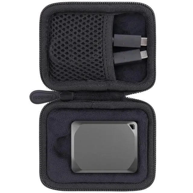 Alt view image 8 of 14 - Hard Carrying Case Compatible with Crucial X9 / X9 Pro / X10 / X10 Pro 1TB/2TB/4TB Portable SSD,USB 3.2 External Solid State Drive & USB Cable Organizer(Case Only)