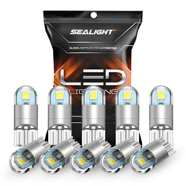 Alt view image 8 of 14 - 194 LED Bulb 6000K White, License Plate Light, Dome Light, T10 168 2825 W5W 3030 Bright Chips Wedge for Replacement Light Bulb, Map Trunk Door Courtesy Dash LED Light Bulb,Pack of 10