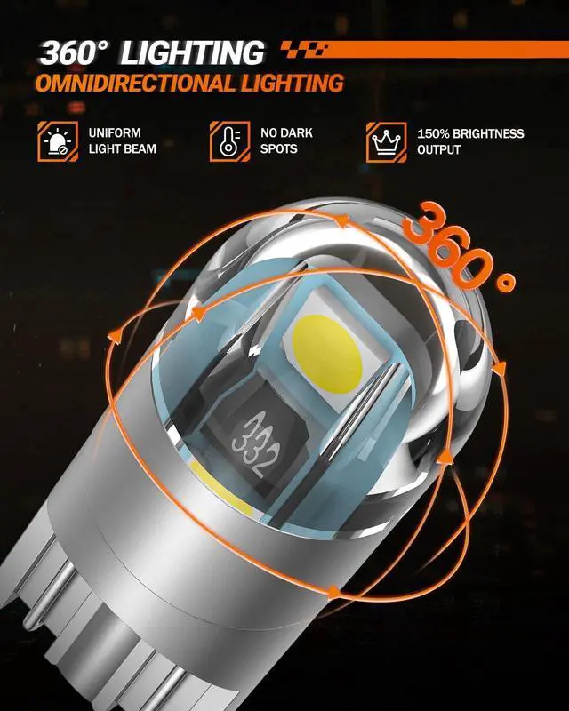 Alt view image 14 of 14 - 194 LED Bulb 6000K White, License Plate Light, Dome Light, T10 168 2825 W5W 3030 Bright Chips Wedge for Replacement Light Bulb, Map Trunk Door Courtesy Dash LED Light Bulb,Pack of 10