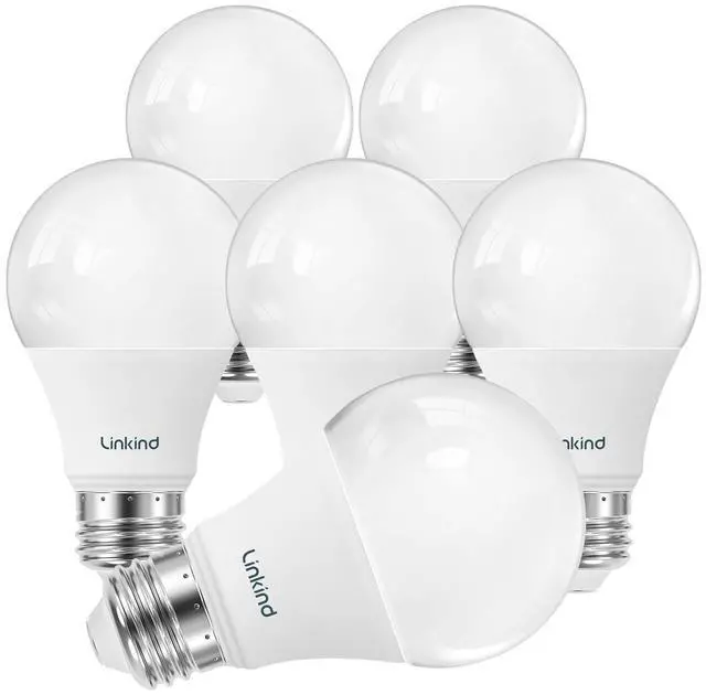 Alt view image 8 of 14 - A19 LED Light Bulb, 60W Equivalent, 2700K Soft White Light Bulbs, 800 Lumens 8.5W Non-Dimmable LED Bulbs, E26 Standard Base, Energy Efficient for Bedroom Home Office, 6 Packs