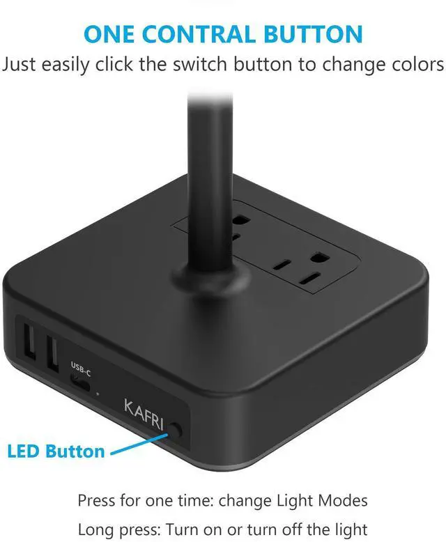 Alt view image 12 of 14 - RGB Headphone Stand with USB A&C Charger Desk Gaming Headset Holder Hanger Rack with 3 USB Charging Port and 2 Outlet - Suitable for Gamer Desktop Table Game Earphone Accessories Boyfriend Gifts