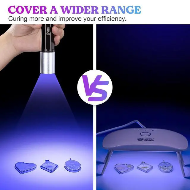 Alt view image 14 of 14 - UV Light for Resin Curing, Portable Mini 365nm UV Flashlight Black Light, Faster Cure LED Waterproof UV Lamp Rechargeable for Resin Molds, Pet Urine, Dry Stains, Bed Bug