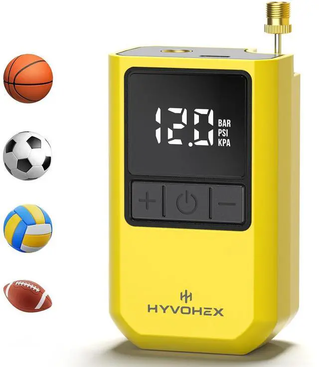 Alt view image 8 of 14 - Ball Pump for Sports Balls, Portable Electric Basketball Pump Ultra Fast Inflation, with Digital LED Display Air Pump for Balls, Preset Pressure with Ball Needle for Soccer, Volleyball