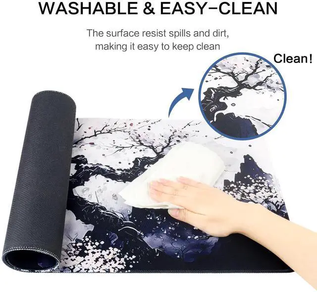 Alt view image 11 of 12 - Sakura Mouse Pad Non-Slip Rubber Base Gaming Mouse Pad Keyboard Mat with Stitched Edges for Gaming and Office Desk Mat