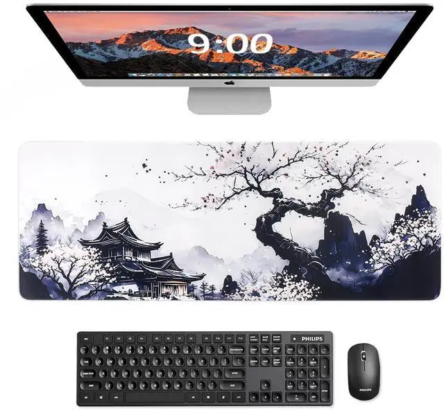 Alt view image 9 of 12 - Sakura Mouse Pad Non-Slip Rubber Base Gaming Mouse Pad Keyboard Mat with Stitched Edges for Gaming and Office Desk Mat