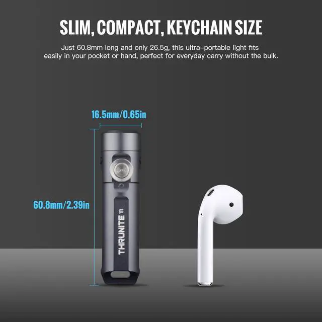 Alt view image 13 of 14 - Ti Mini Keychain Flashlight, USB-C Rechargeable EDC Pocket Light, Bright 650 Lumens Small Keychain Gadget for Camping, Everyday Carry, Indoor Outdoor Use (Grey Cool White)