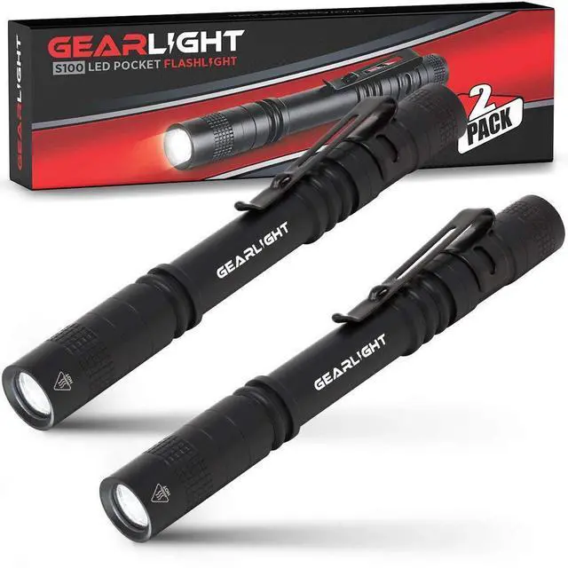 Alt view image 8 of 14 - S100 LED Pocket Pen Light- 2 Small, Compact Flashlights with Clip for Tight Spaces, Police Inspection, Nurses & Medical Use - White Light - 2 Pack, (S100 Pen Light)