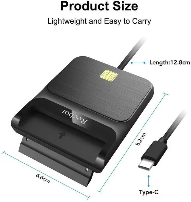 Alt view image 13 of 14 - CAC Reader USB C, CAC Reader Military USB C, Smart Card Reader Common Access CAC Card Reader Military, Compatible with Windows, Mac OS and Linux