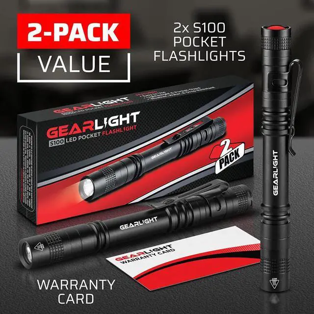 Alt view image 14 of 14 - S100 LED Pocket Pen Light- 2 Small, Compact Flashlights with Clip for Tight Spaces, Police Inspection, Nurses & Medical Use - White Light - 2 Pack, (S100 Pen Light)