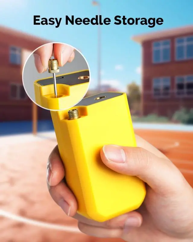 Alt view image 12 of 14 - Ball Pump for Sports Balls, Portable Electric Basketball Pump Ultra Fast Inflation, with Digital LED Display Air Pump for Balls, Preset Pressure with Ball Needle for Soccer, Volleyball