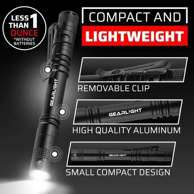 Alt view image 10 of 14 - S100 LED Pocket Pen Light- 2 Small, Compact Flashlights with Clip for Tight Spaces, Police Inspection, Nurses & Medical Use - White Light - 2 Pack, (S100 Pen Light)