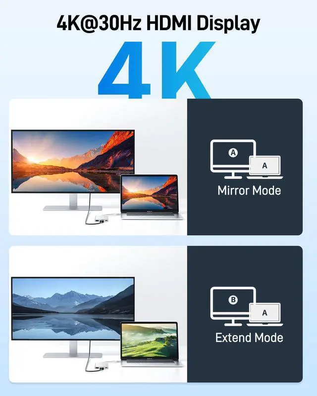 Alt view image 14 of 14 - USB C to HDMI Adapter, 4K USB C Hub with 100W PD, USBA 3.0 Port, HDMI to USBC Multiport Digital AV Converter for MacBook Neo/Pro/Air, iPad, Tablets, TV, Monitor and More (Silver)