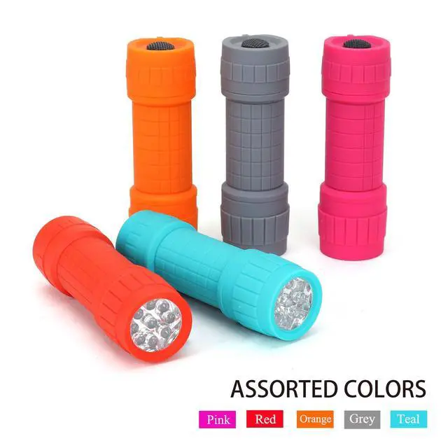 Alt view image 12 of 14 - 10-Pack, 9-LED Mini Flashlight Set, AAA Batteries are Included and Pre-Installed, Perfect for Class Teaching, Camping, Wedding Favor