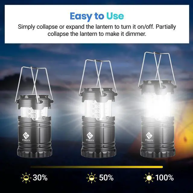 Alt view image 10 of 13 - Lantern Camping Essentials Lights, Led Flashlight for Power Outages, Battery Operated Lamp for Emergencies, Survival Gear, Hurricane Preparedness Items, Water Resistant, 2 Pack, Black