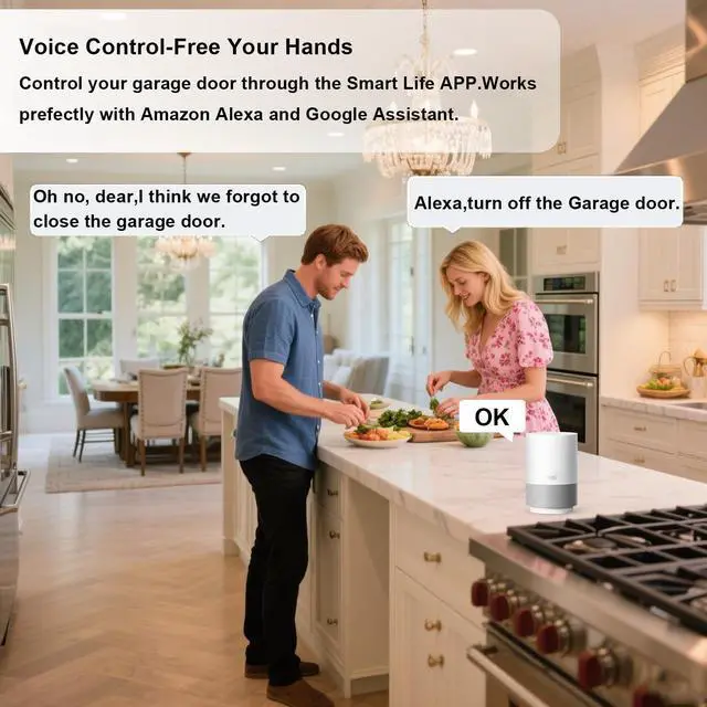 Alt view image 12 of 14 - Smart Garage Door Opener Smart WiFi Garage Controller Garage Door Opener Controller Compatible with Alexa Google Assistant iPhone Android SmartLife App Remote Control No Hub Required