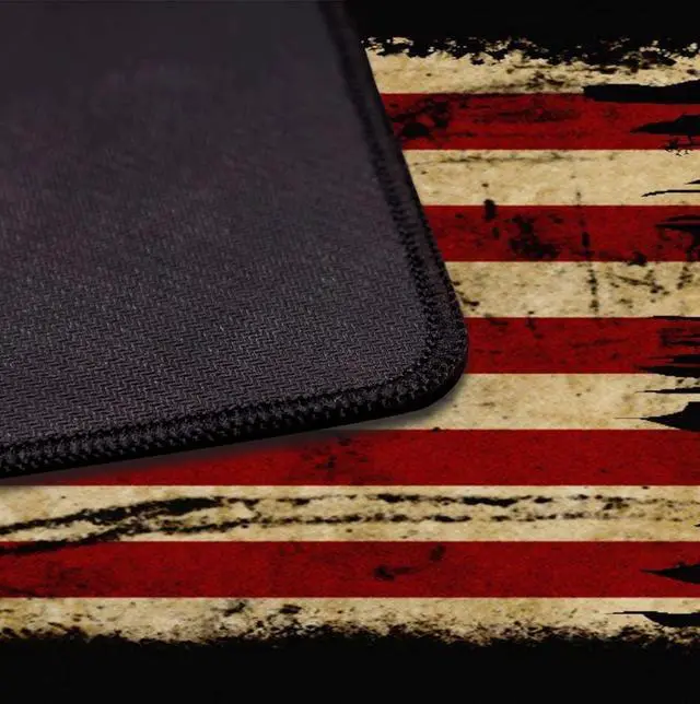 Alt view image 11 of 14 - Extended Gaming Mouse Pad with Stitched Edges, Non-Slip Waterproof Rubber Base Mouse Pad for Office, Computer, Keyboard, Laptop and Home Desk Pad 35.4 x 15.7 x 0.12 Inch (American Antique Flag)