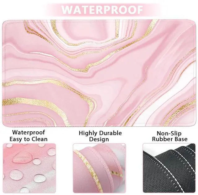Alt view image 12 of 14 - Keyboard Wrist Rest Large Mouse Pad Wrist Support for Computer, 4 in 1 Memory Foam Keyboard Pad Desk Mat Ergonomic Hand Rest Wrist Cushion for Home Office Gaming - Pink Marble