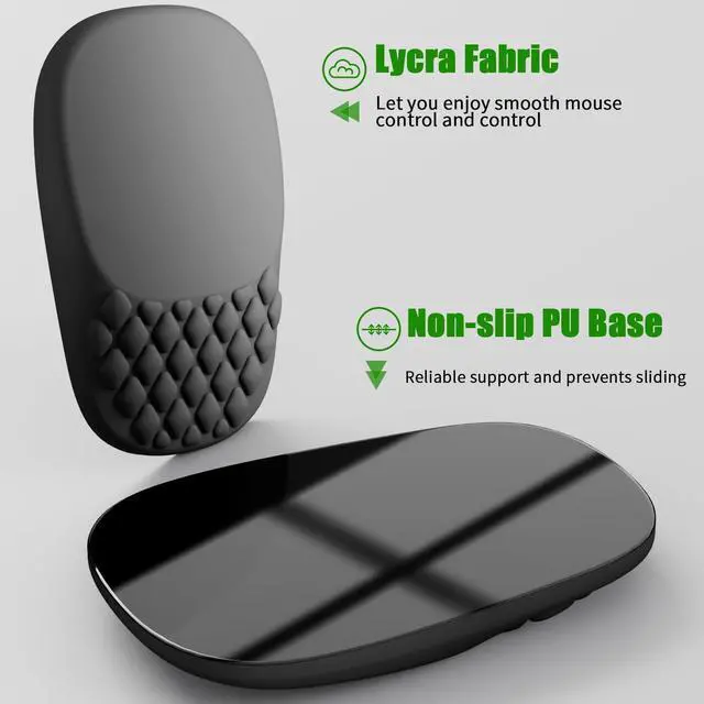 Alt view image 10 of 12 - Ergonomic Mouse Pad with Wrist Support, Wrist Rest Pain Relief Mousepad Memory Foam & Non-Slip PU Base for - Gaming, Office and Home (Black)