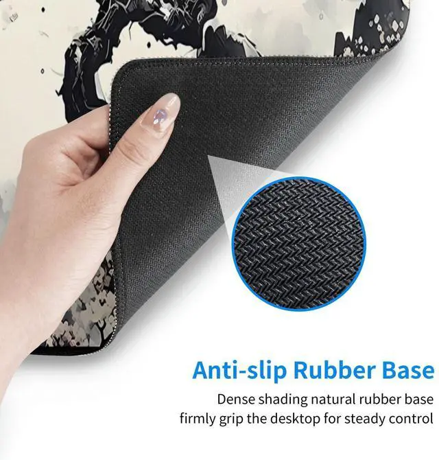 Alt view image 10 of 14 - Japanese Mouse Pad, Large Japanese Desk Mat, XL Anime Gaming Keyboard Mat, Non-Slip Rubber Base, Big Extended Desk Protector for Home Office, 31.5x11.8