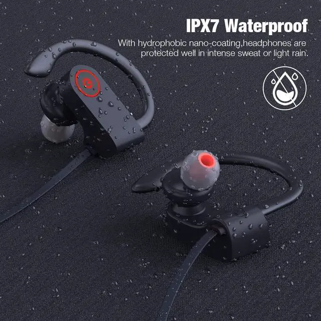Alt view image 12 of 14 - Bluetooth Wireless Headphones 16H Playtime Earbuds with Mic Stereo in-Ear Earphones, IPX7 Waterproof Sports Sound Isolation Headsets for Running, Gym, Workout