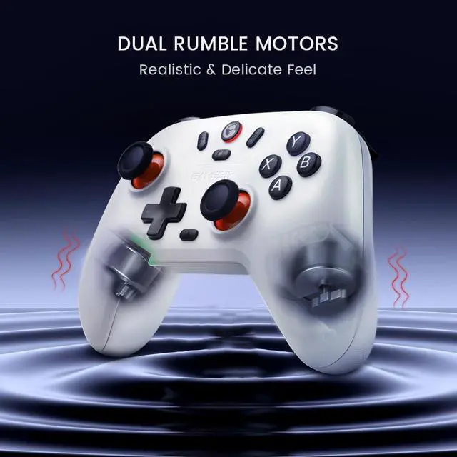 Alt view image 14 of 14 - Nova Lite 2.4g Wireless Controller for Windows PC, iPhone, Android, Switch & Steam Deck, Bluetooth Controller Gamepad with Hall Effect Trigger,Turbo,Rumble Vibration(White)