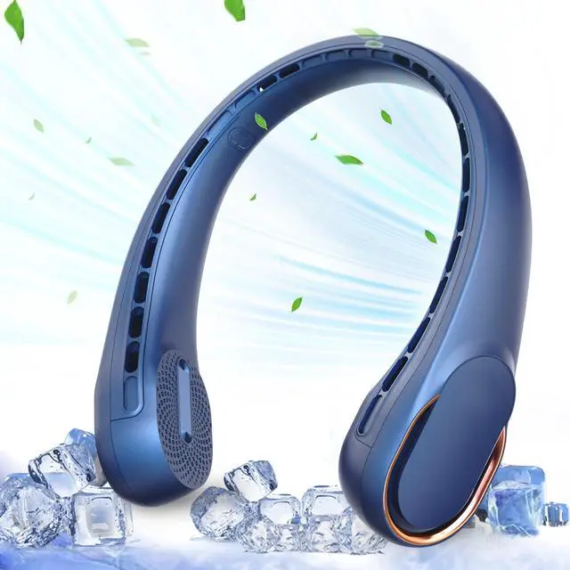 Alt view image 7 of 12 - Neck Fan, USB Rechargeable Personal Fan, 4000 mAh Battery Operated, 3 Speeds Adjustable, Faster Cooling, Ultra Quiet, Suitable for Home, Office, Travel, Sports