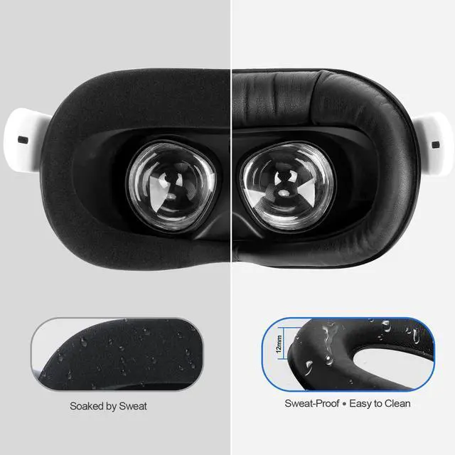 Alt view image 12 of 14 - Facial Interface & Face Cover Pad for Oculus Quest 2, Sweat-Proof PU Foam Cushion - VR Accessories for Meta Quest 2, Compatible with Oculus Quest 2 Original Spacer