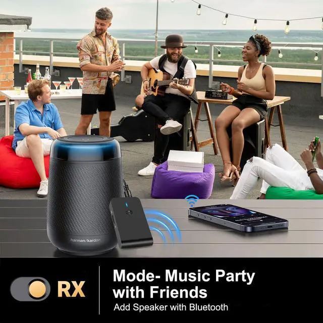 Alt view image 13 of 14 - Bluetooth Transmitter for TV PC, 2 in 1 Bluetooth Audio Adapter Music Receiver (3.5mm Jack Cable, Low Latency,Built-in Microphone) Wireless Transmitter for Home Stereo/Car/Airplane/Boat/Gym/MP3/MP4