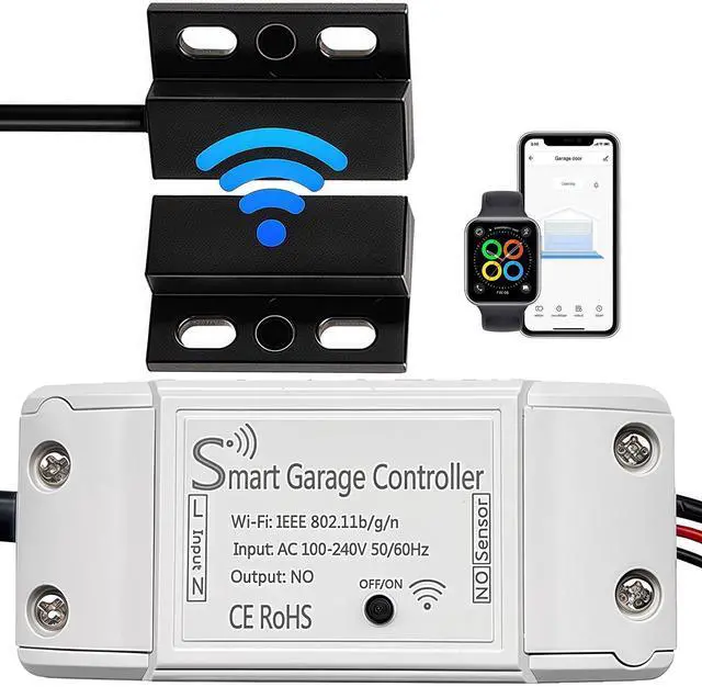 Alt view image 8 of 14 - Smart Garage Door Opener Smart WiFi Garage Controller Garage Door Opener Controller Compatible with Alexa Google Assistant iPhone Android SmartLife App Remote Control No Hub Required