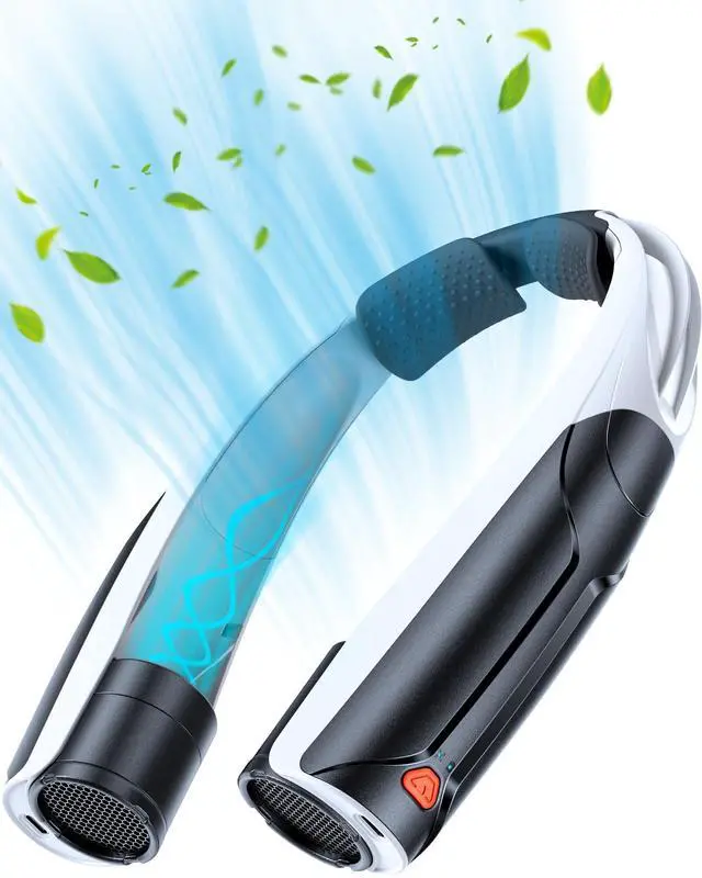 Alt view image 9 of 14 - Portable Neck Fan with 6000mAh Battery, USB-C Rechargeable, Black Hands-Free Personal Fan 6 Speeds, 6-20Hrs Cooling for Outdoor Sports/Gym/Office, Adjustable 11oz Lightweight, Neck Cooler